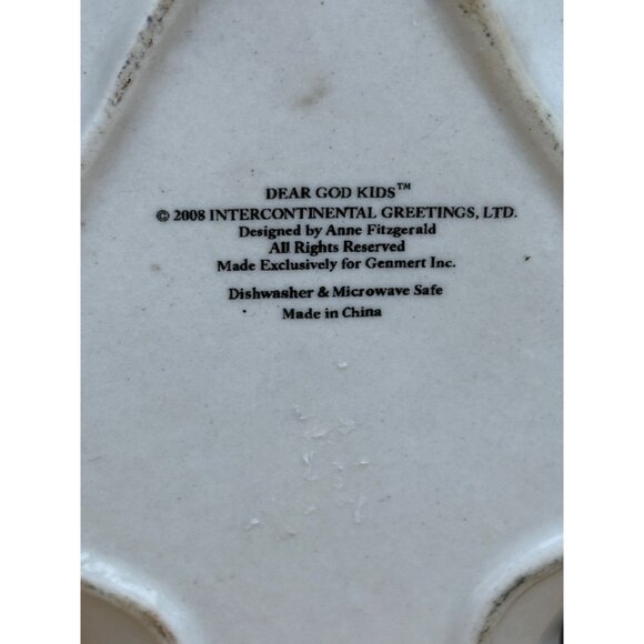 Dear God Kids Ceramic Christmas Tree Shaped Trinket Candy Dish Anne Fitzgerald - Picture 5 of 5